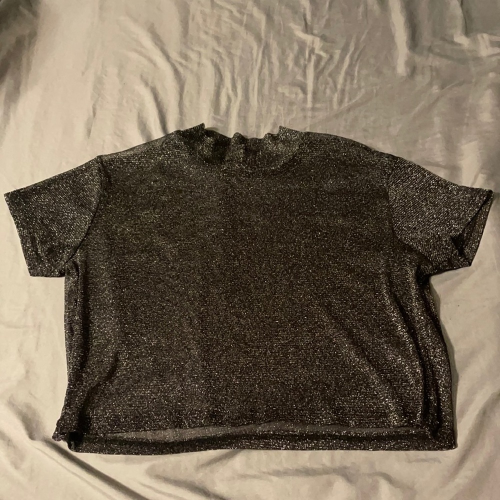 Black Sparkly See Through Shirt